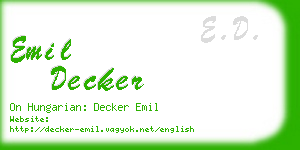 emil decker business card